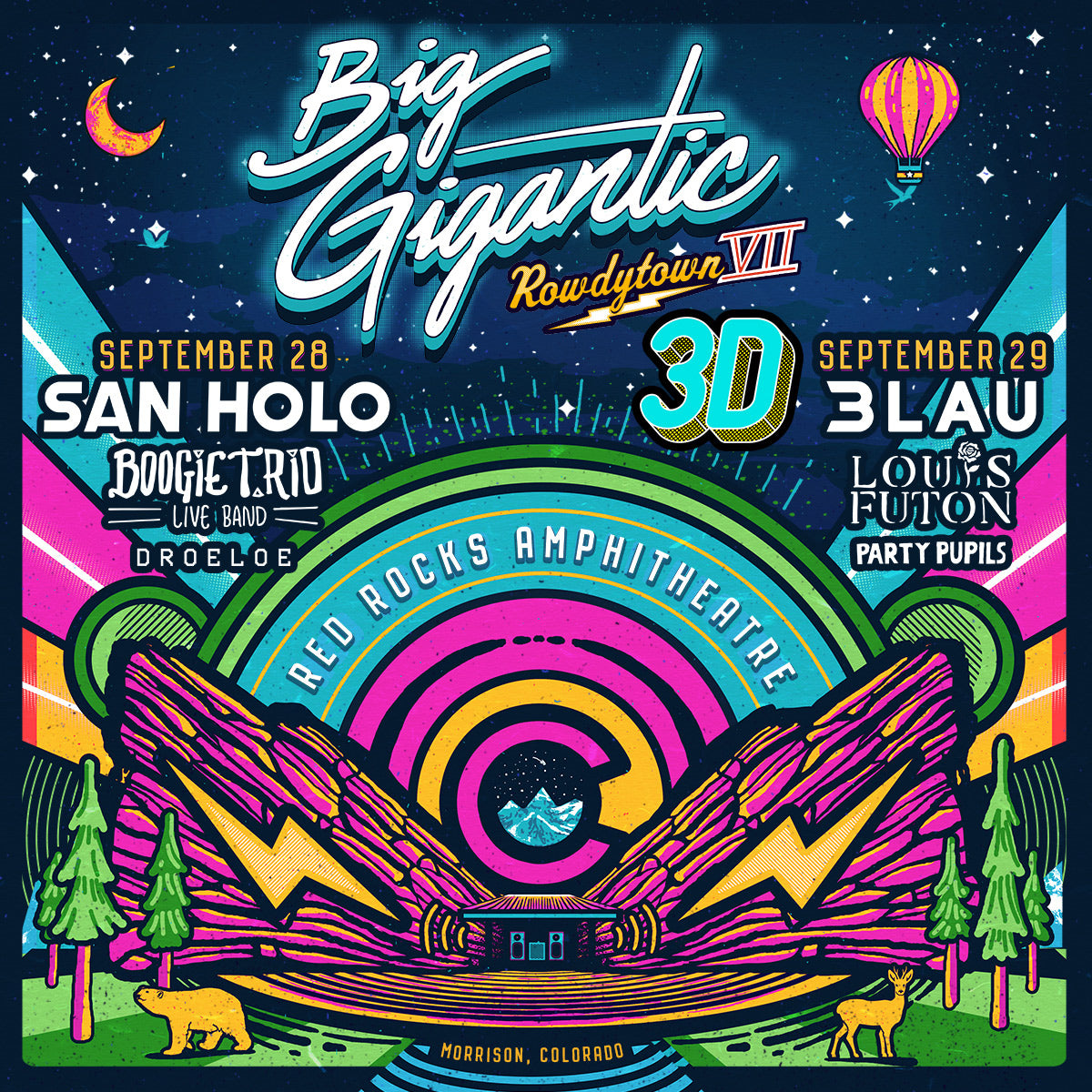 Big Gigantic Rowdytown // Red Rocks Backstage Package